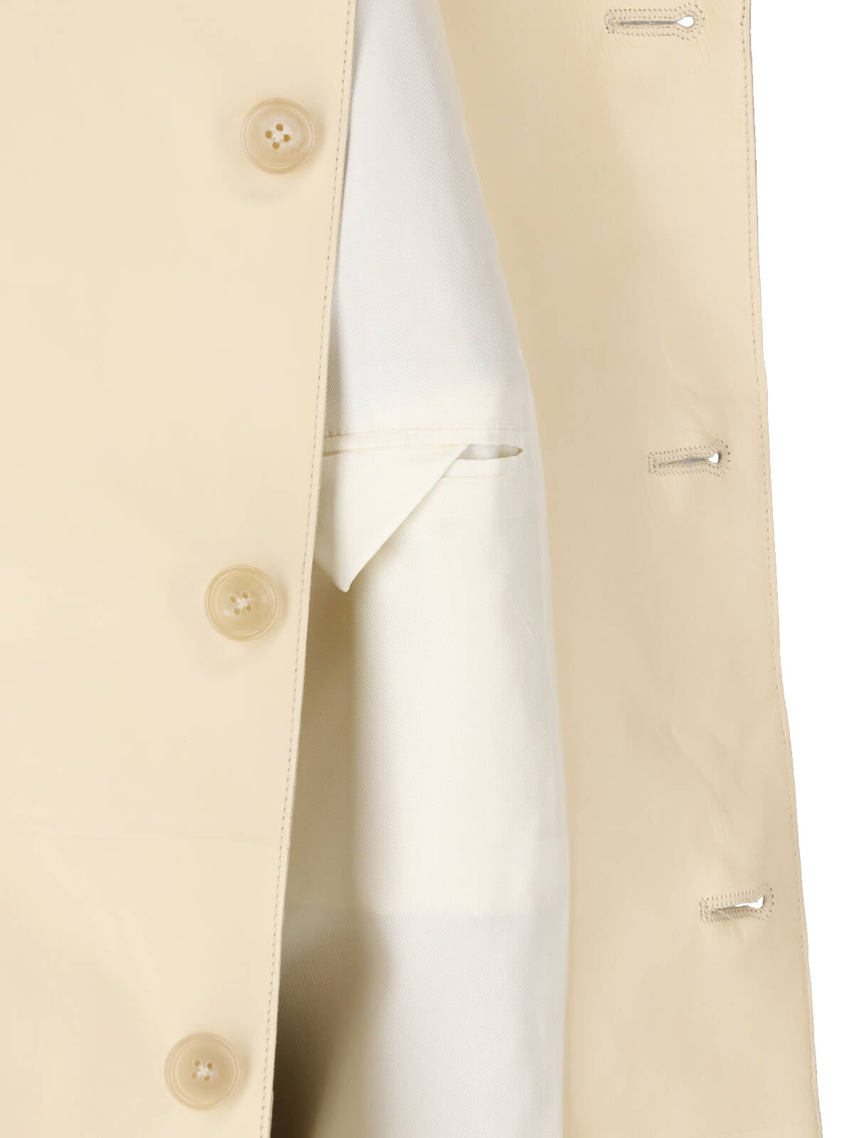 Cream Minimalist Boxy Classic Collar Jacket