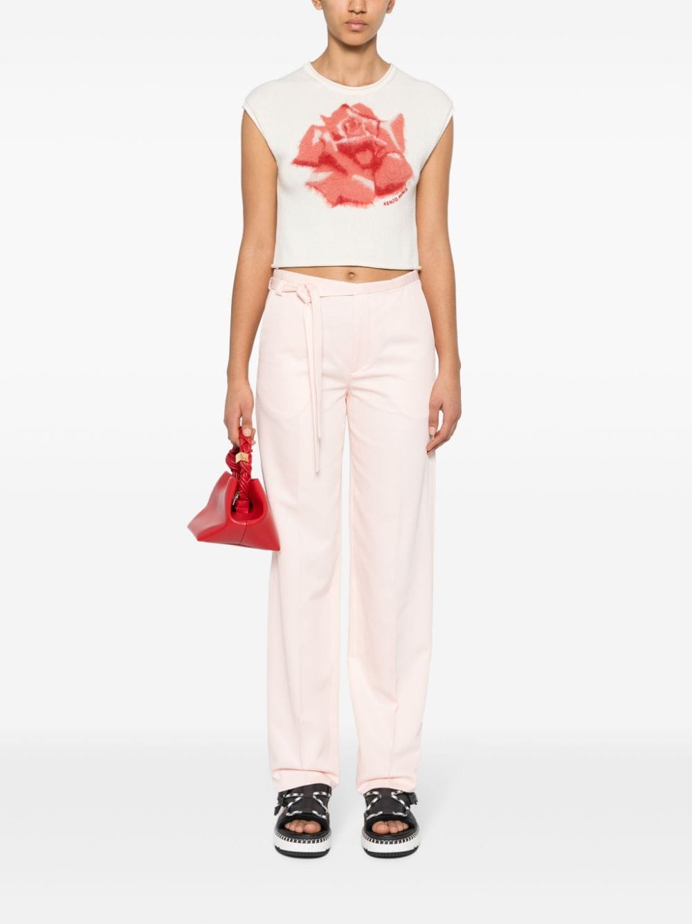 Light Pink Straight Leg Trousers