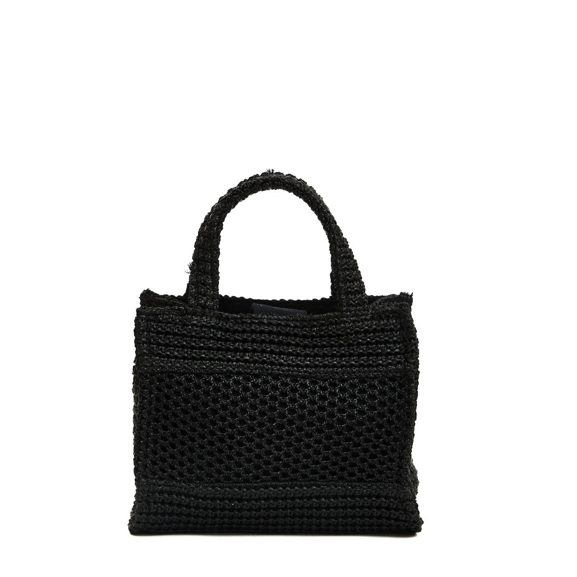Textured Raffia Mini Shopping Bag