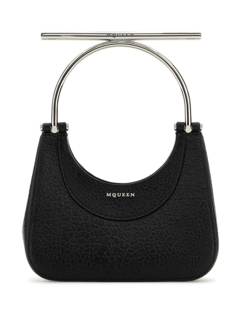 Mini T-Bar Bag In Textured Black Lambskin