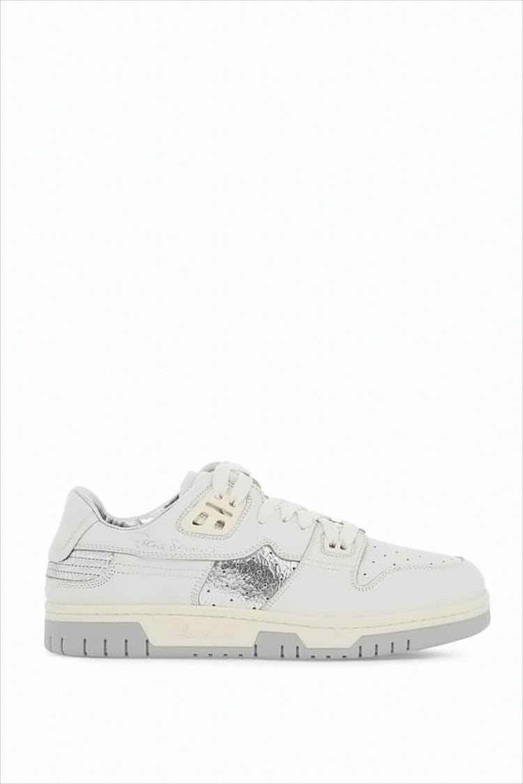 Low-Top Sneakers With Smooth Leather Upper And Perforated Detailing