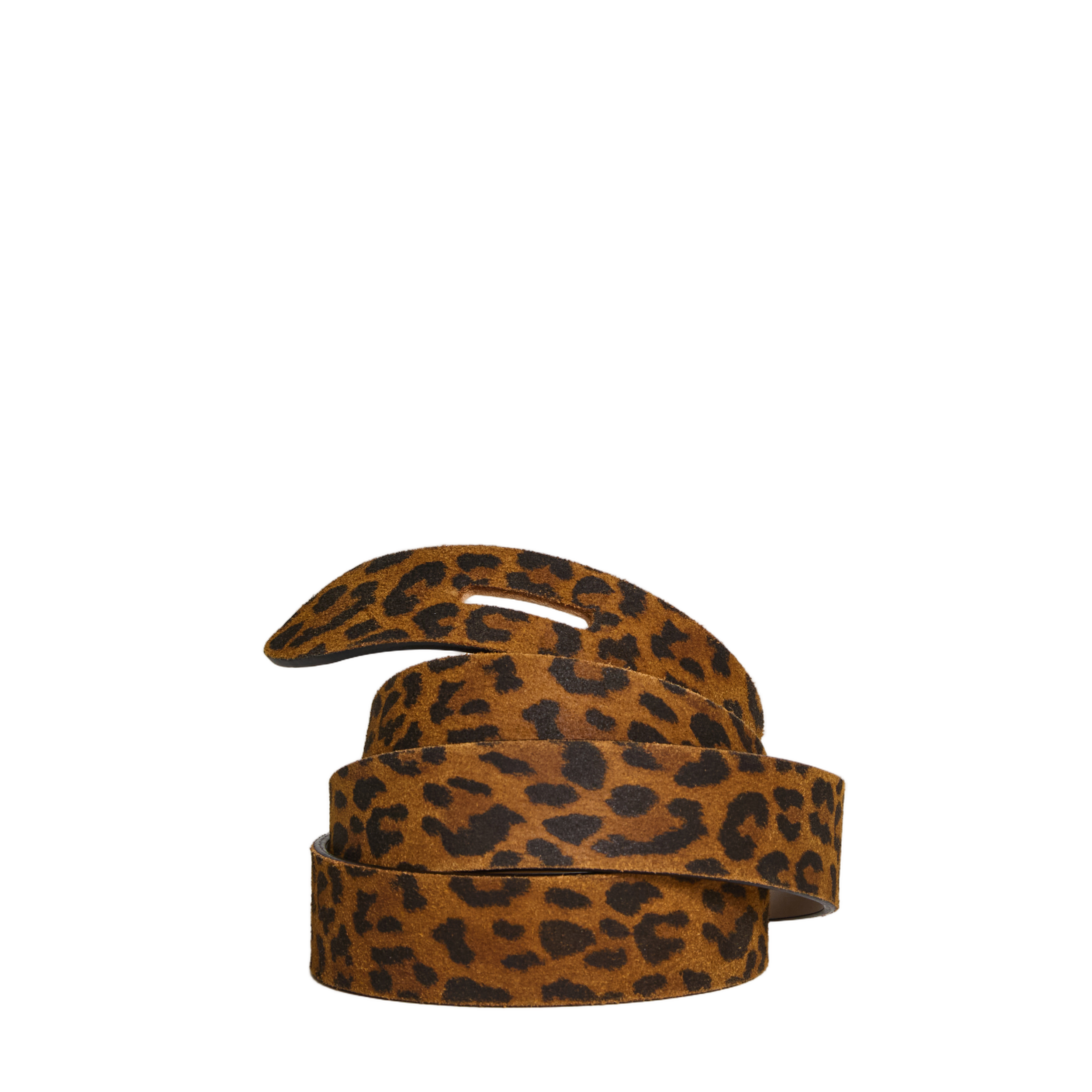 Lecce Leopard Leather Self-Tie Belt