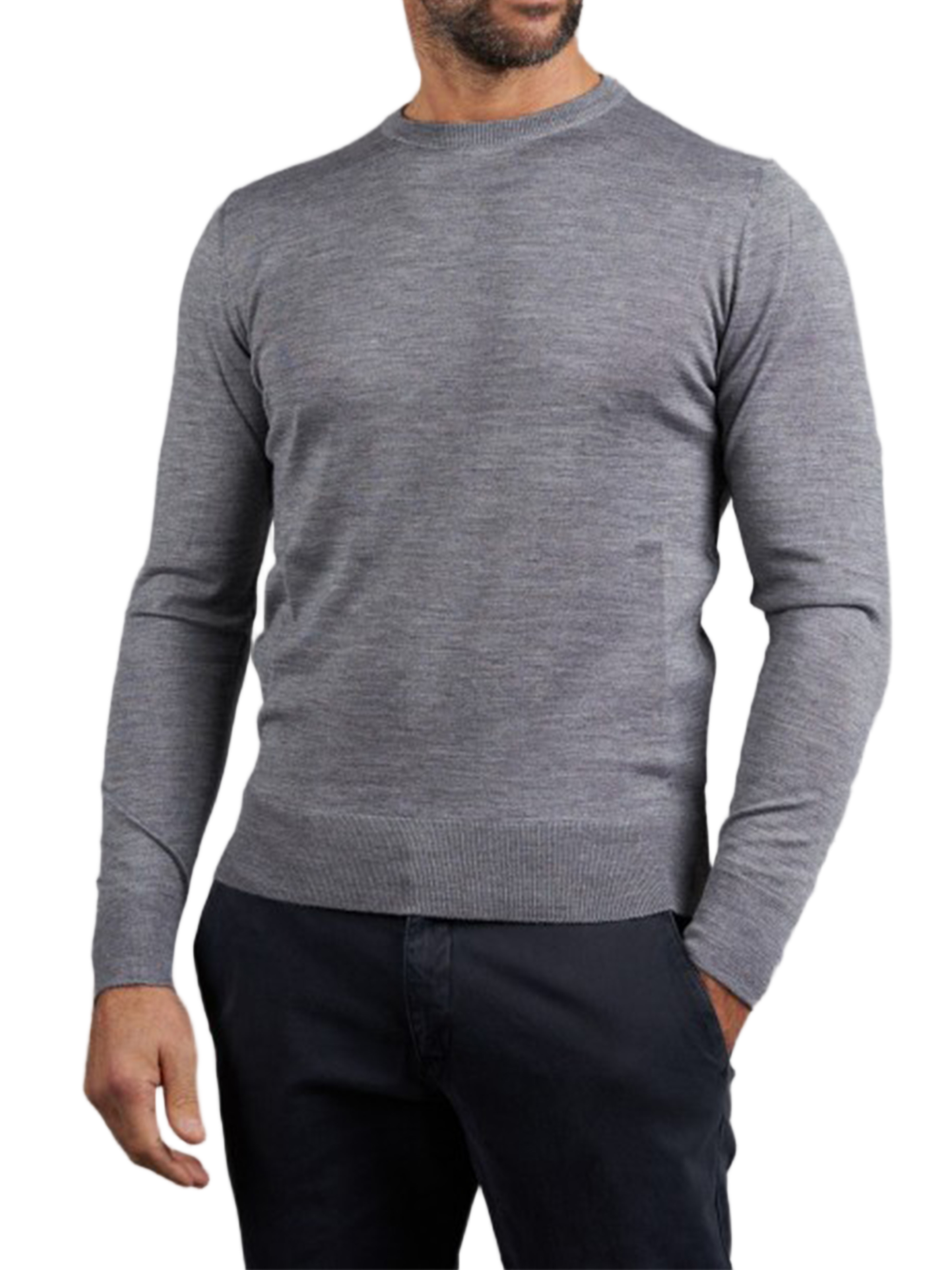 Grey Maglieria Classica Crew Neck Sweater