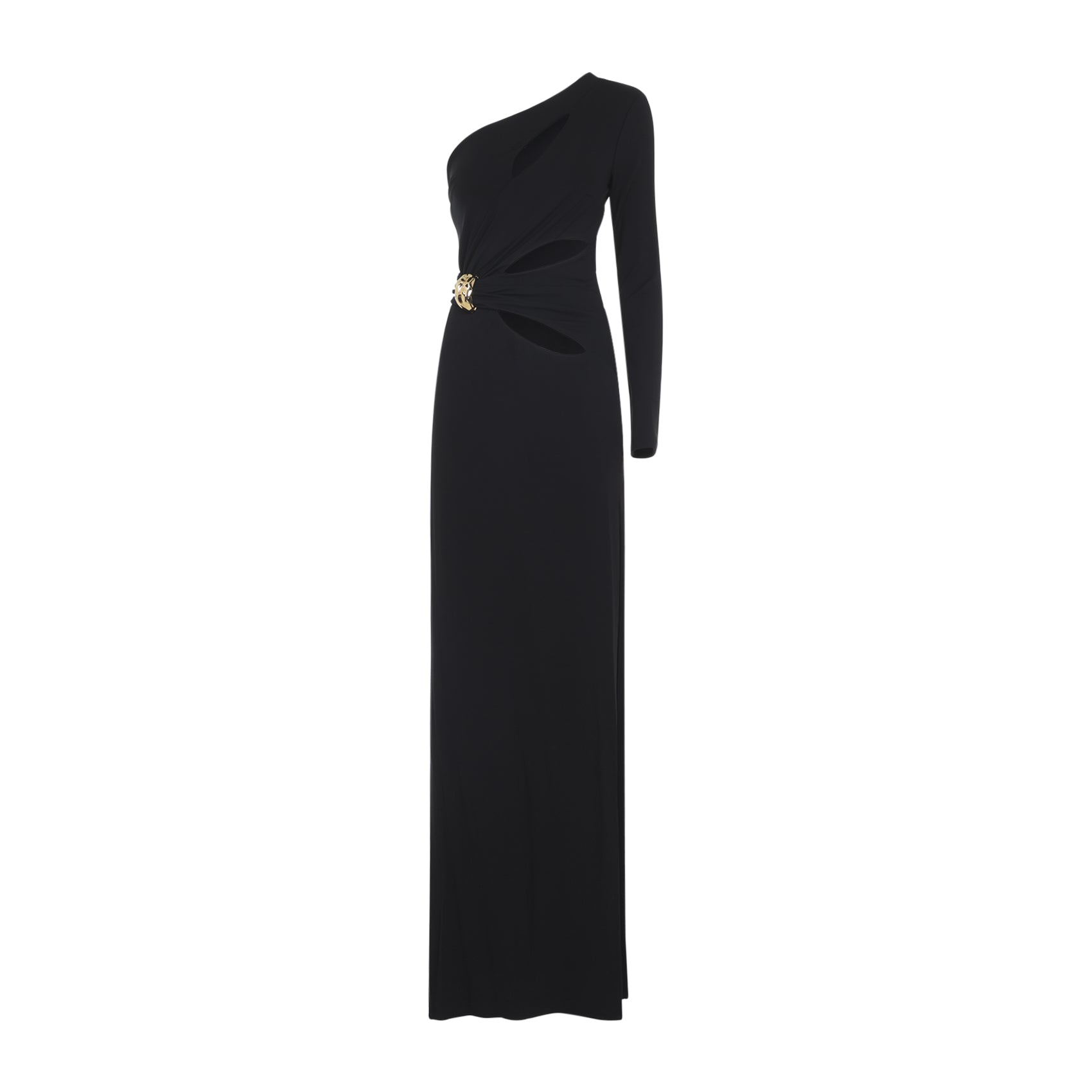 One-Shoulder Evening Dress With Cut-Out Waist