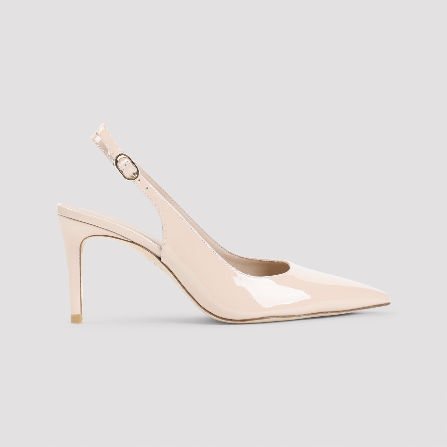 Glossy Leather Slingback Pumps