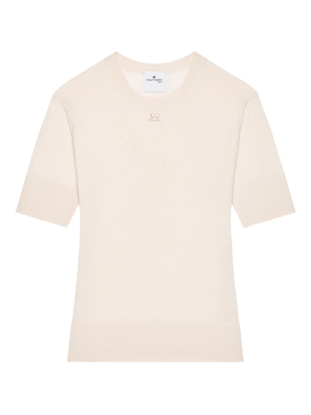 Short-Sleeved Top with Ribbed Detailing