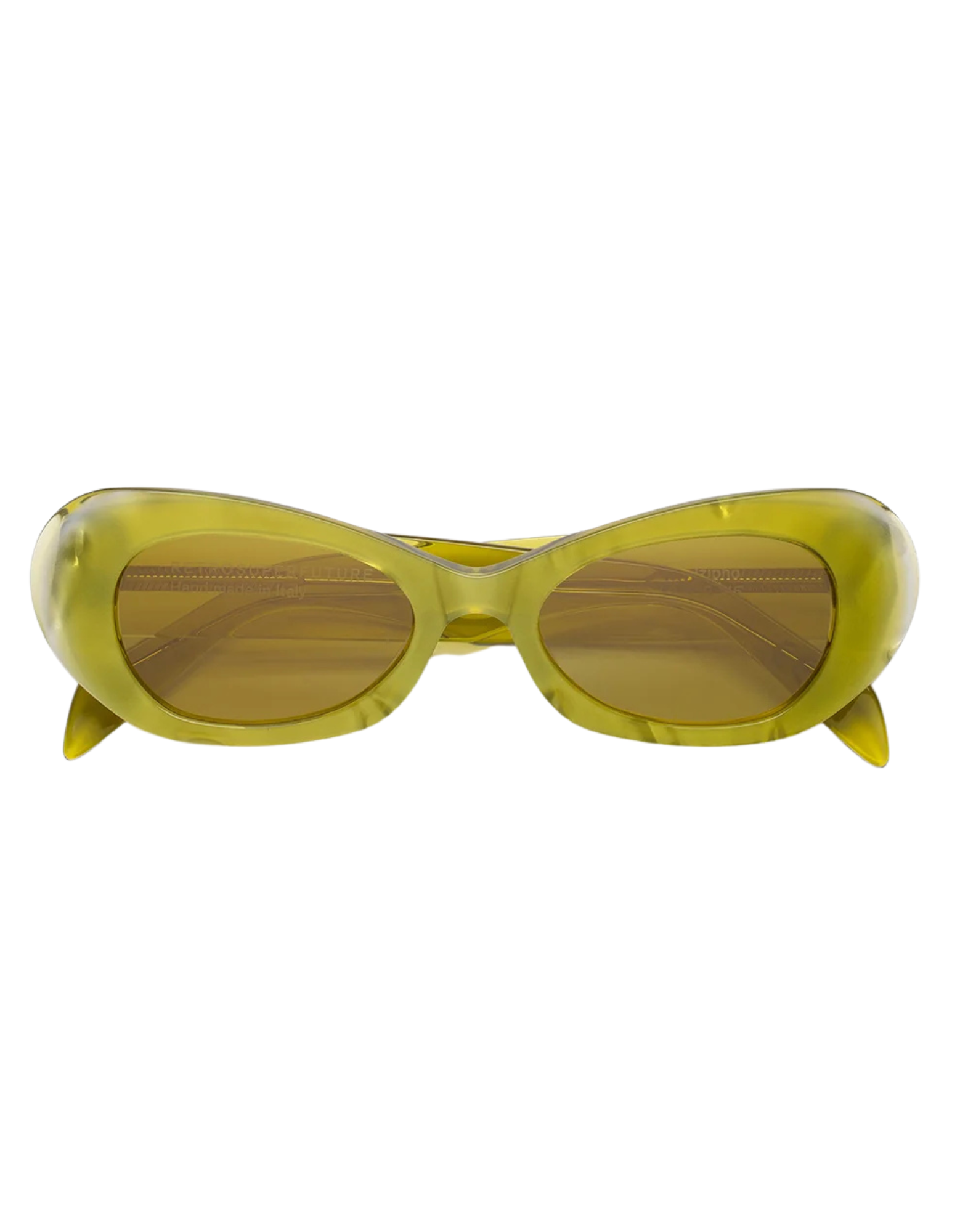 Acid Yellow Crystal Oval Sunglasses