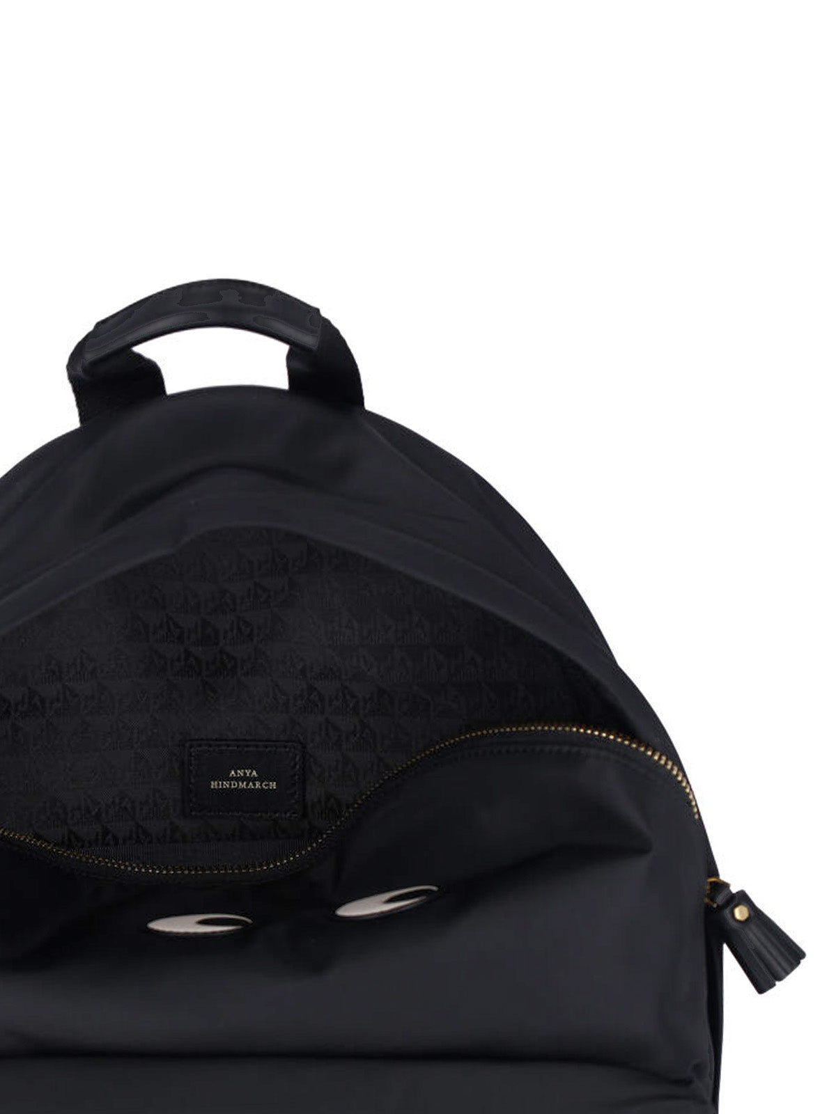 Nylon Backpack with Leather Accents