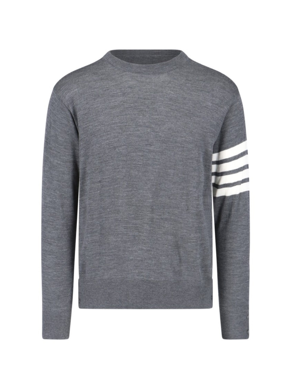 4-Bar Wool Sweater – Light Grey