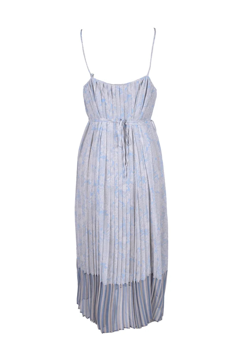 Light Blue Pleated Dress