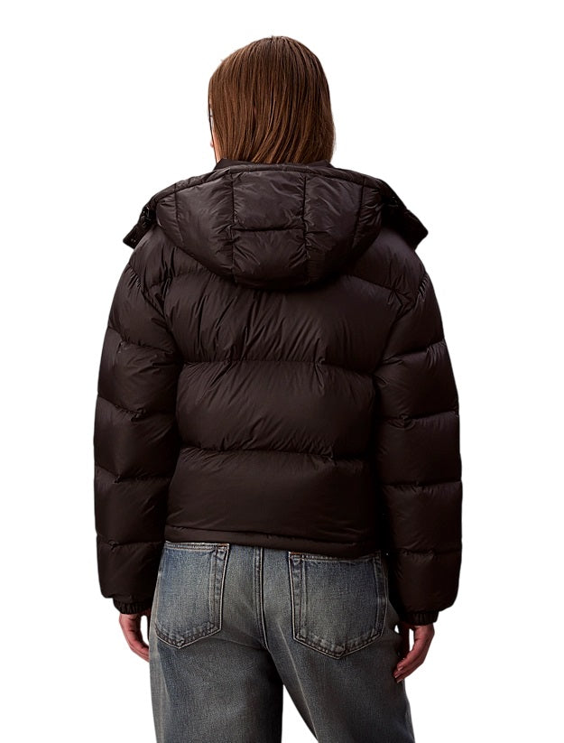 Cropped Boxy-Fit Coat With Detachable Hood