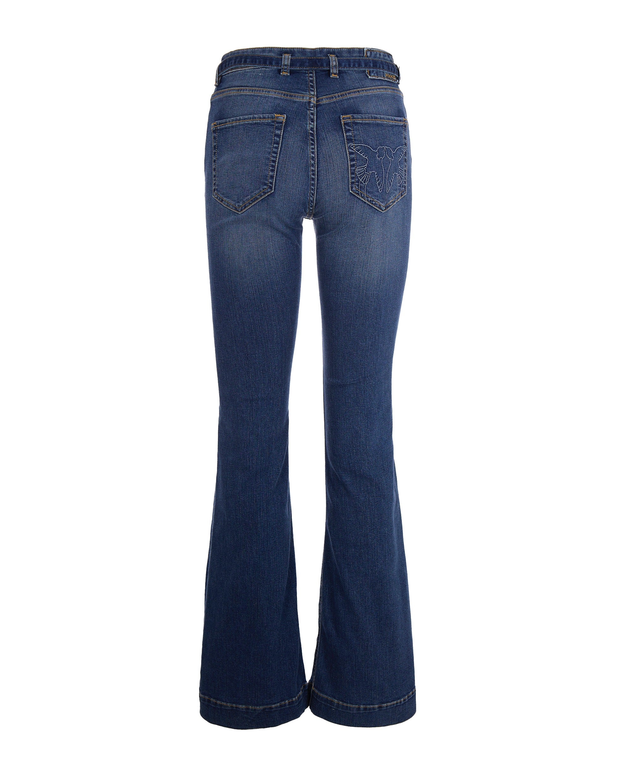 Flared Jeans with Love Birds Motif