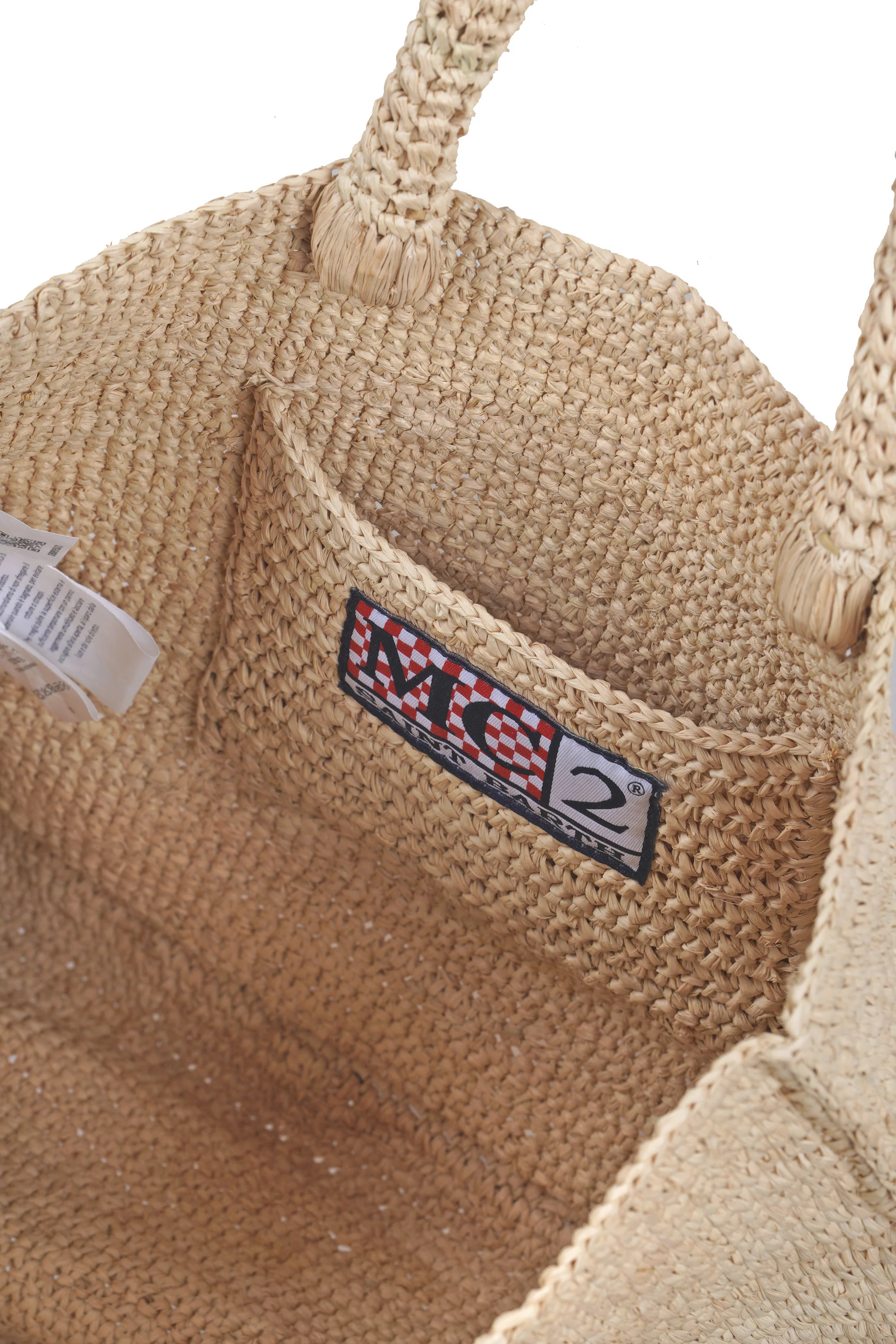 Rectangular Woven Tote with Embroidered Detail
