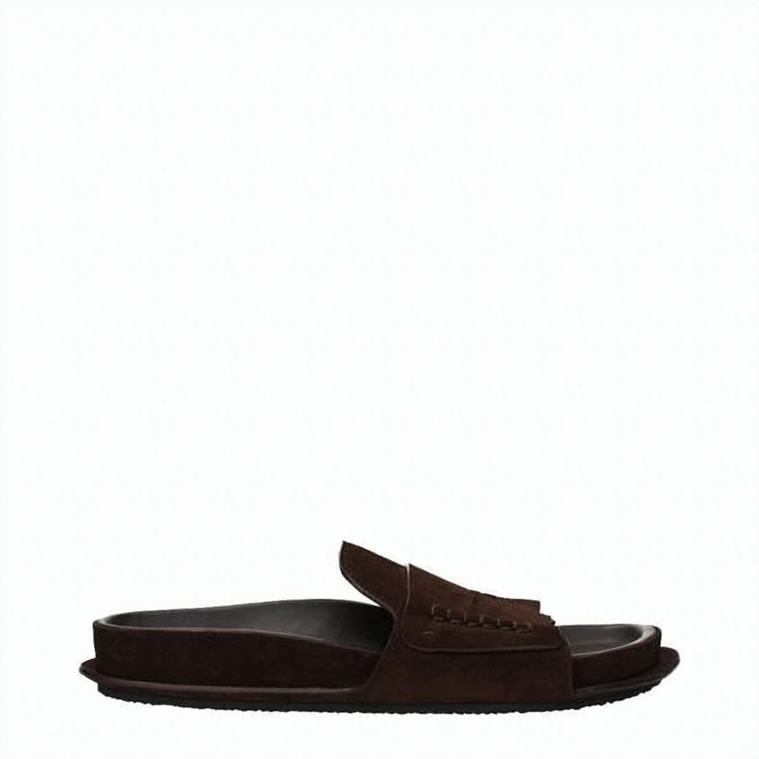 Dark Brown Calf Leather Contoured Mules