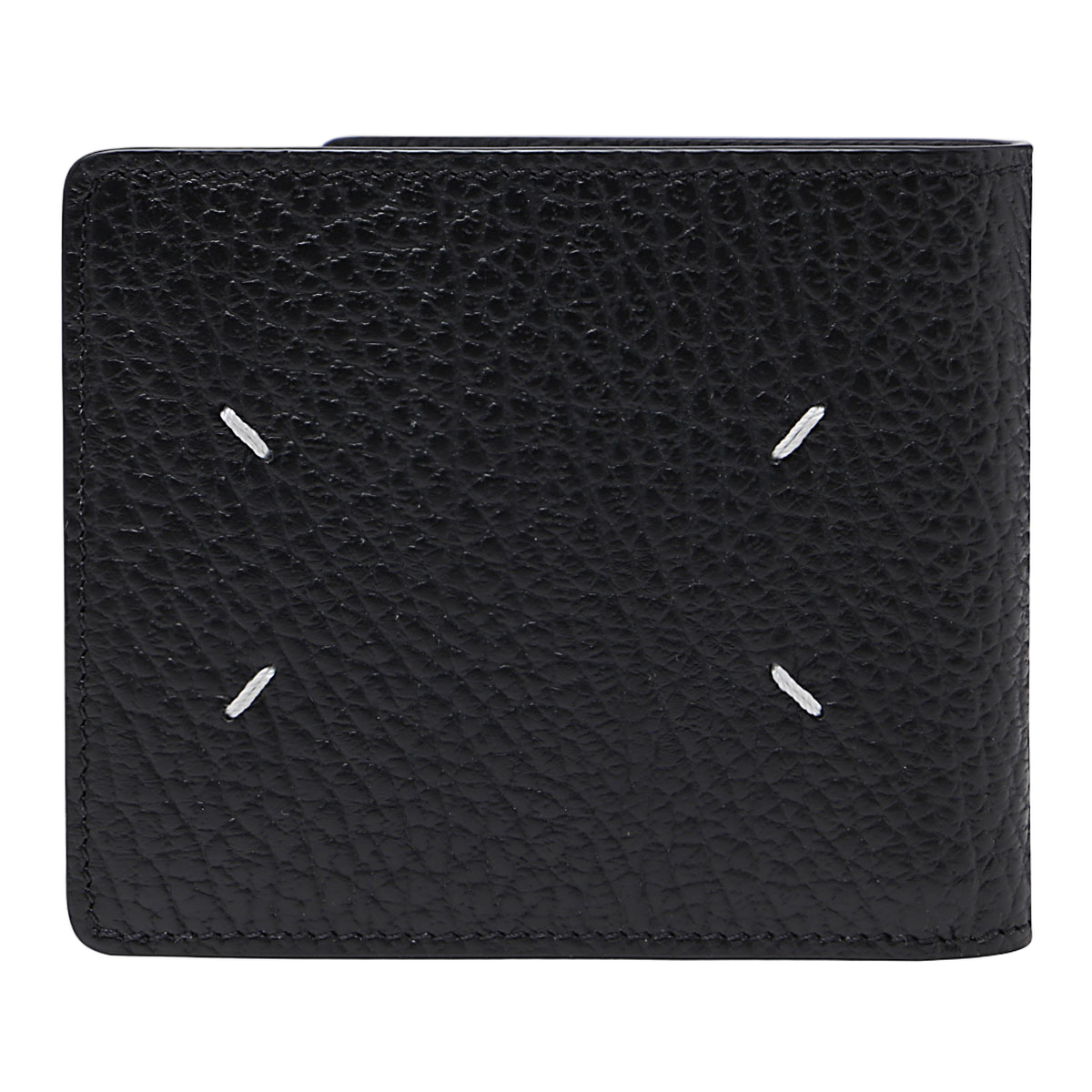 Textured Black Leather Bifold Wallet