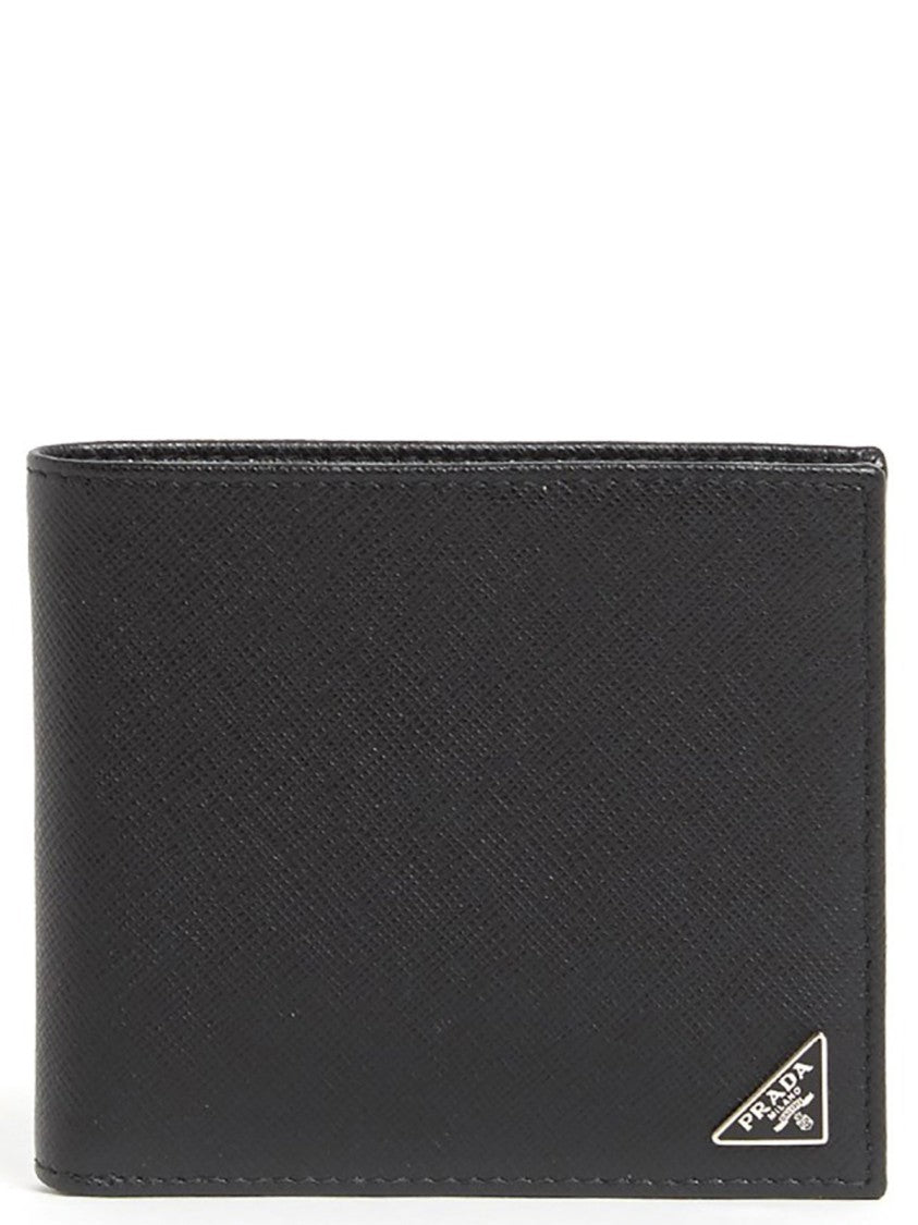 Minimalist Bifold Wallet with Triangular Metal Logo