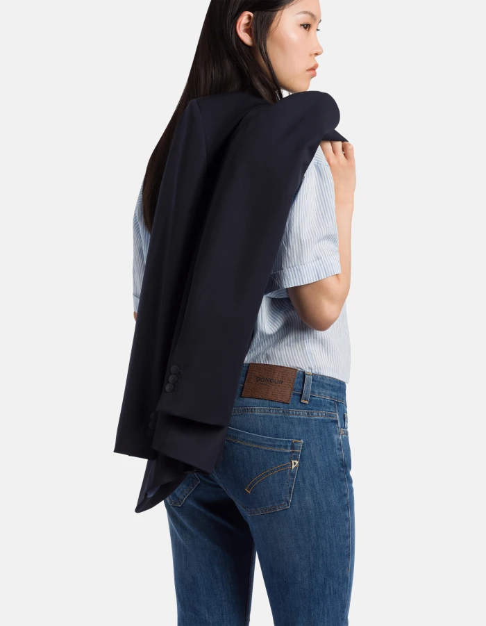 Cropped Straight-Leg Jeans with Rolled Cuffs