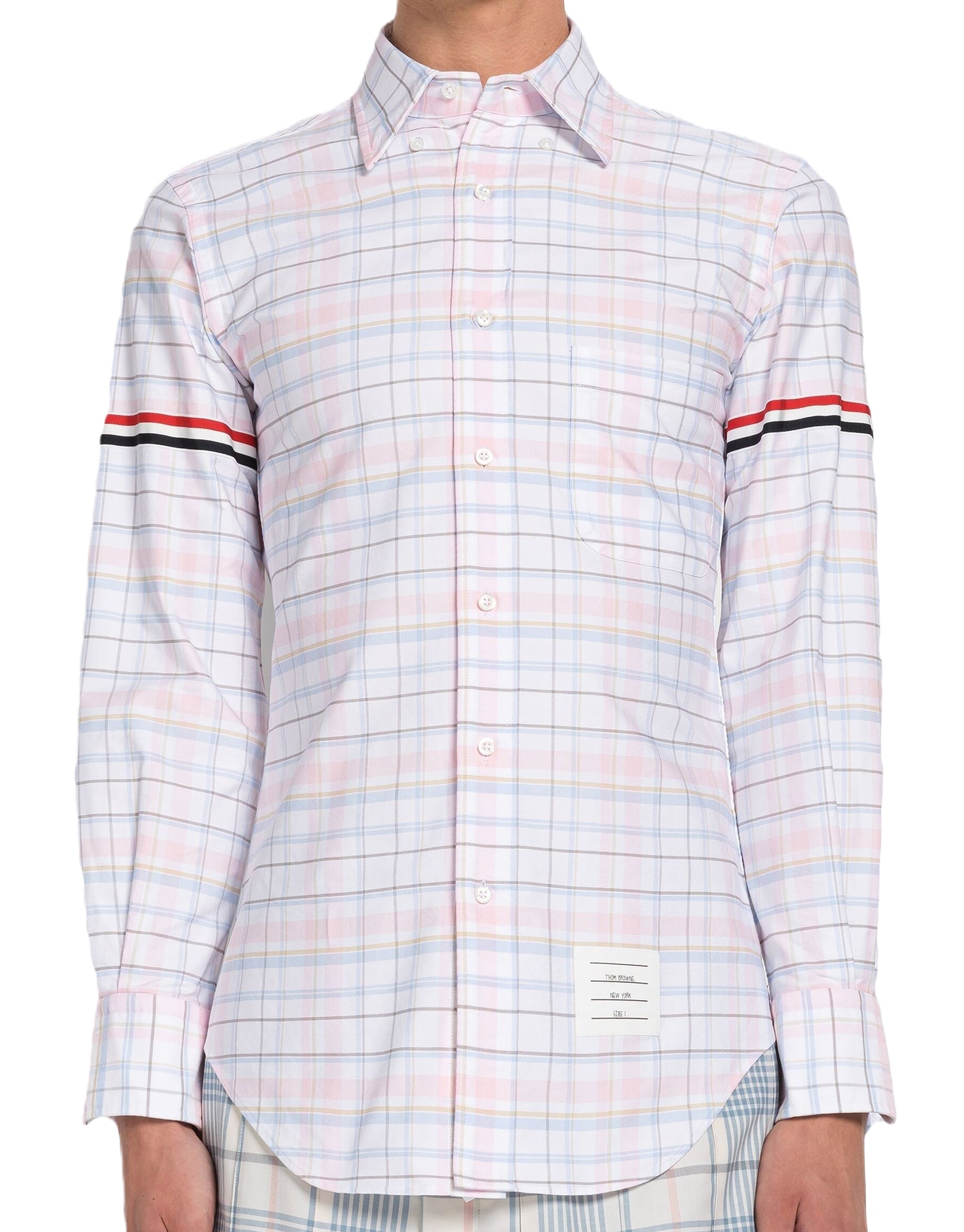Long-Sleeve Button-Up Shirt with Distinctive Stripes