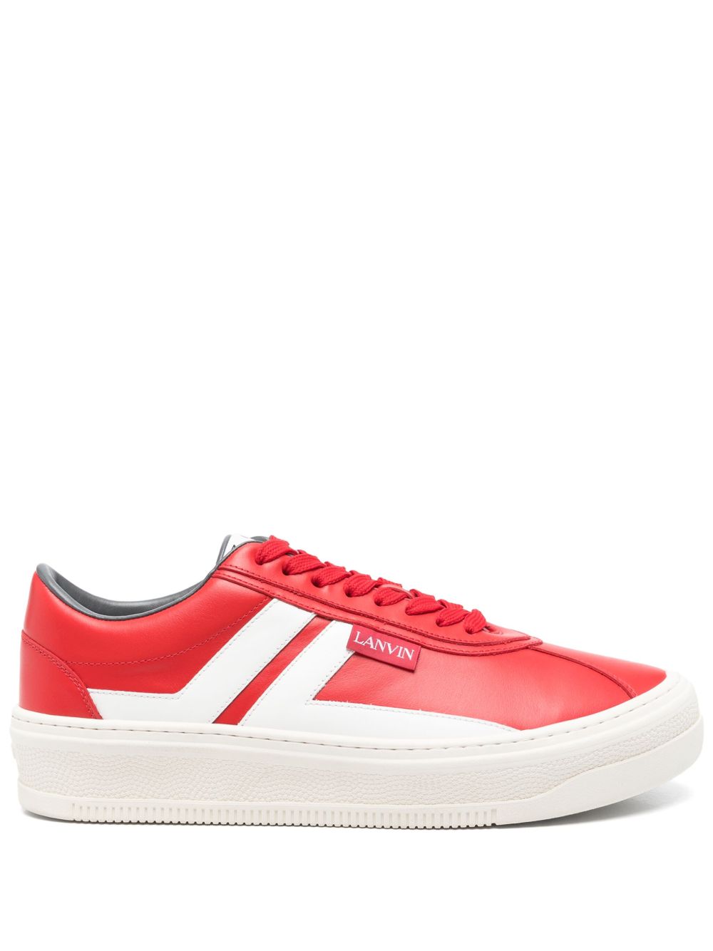 Low-Top Sneakers with Red Upper