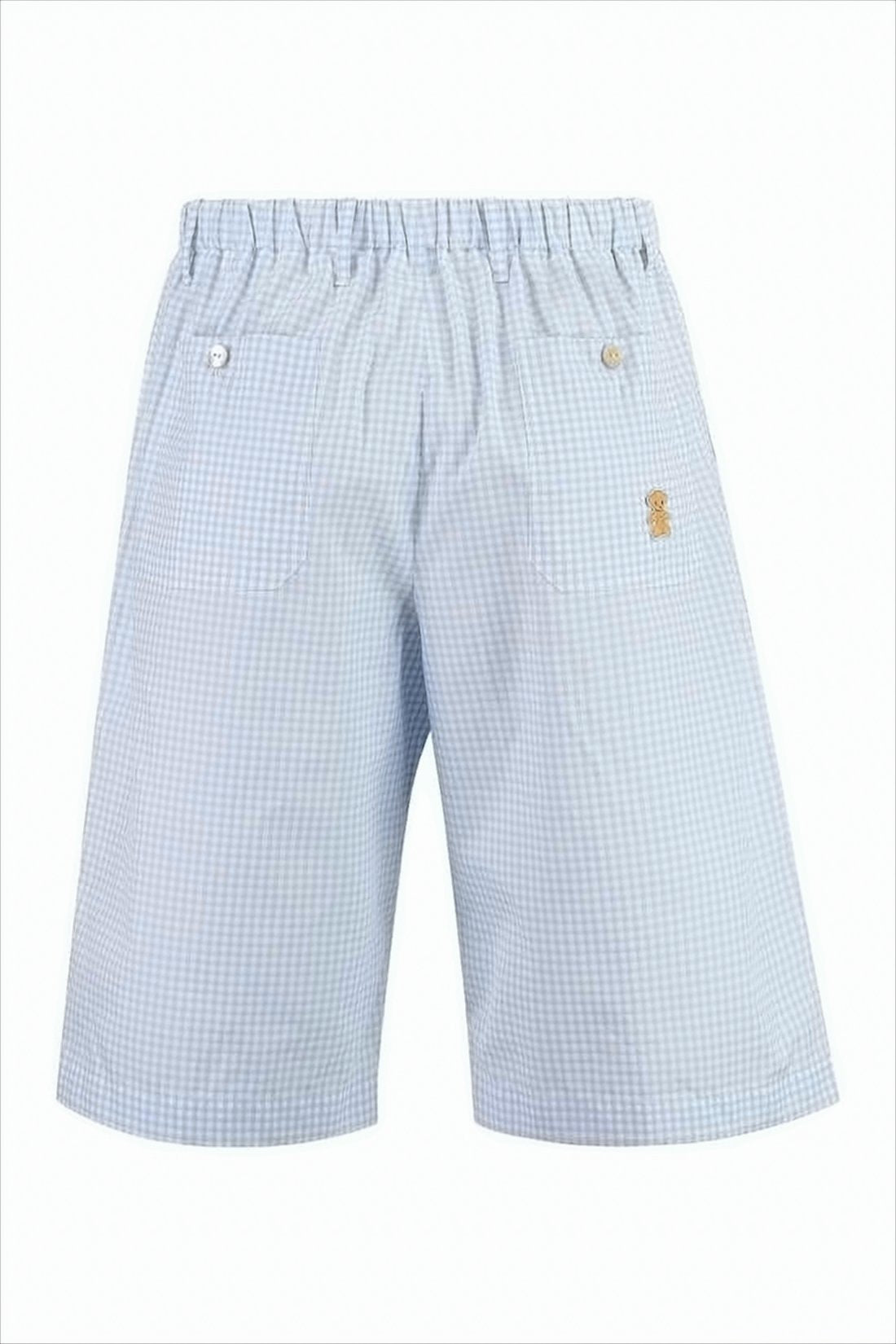 Light Blue Gingham Check Shorts