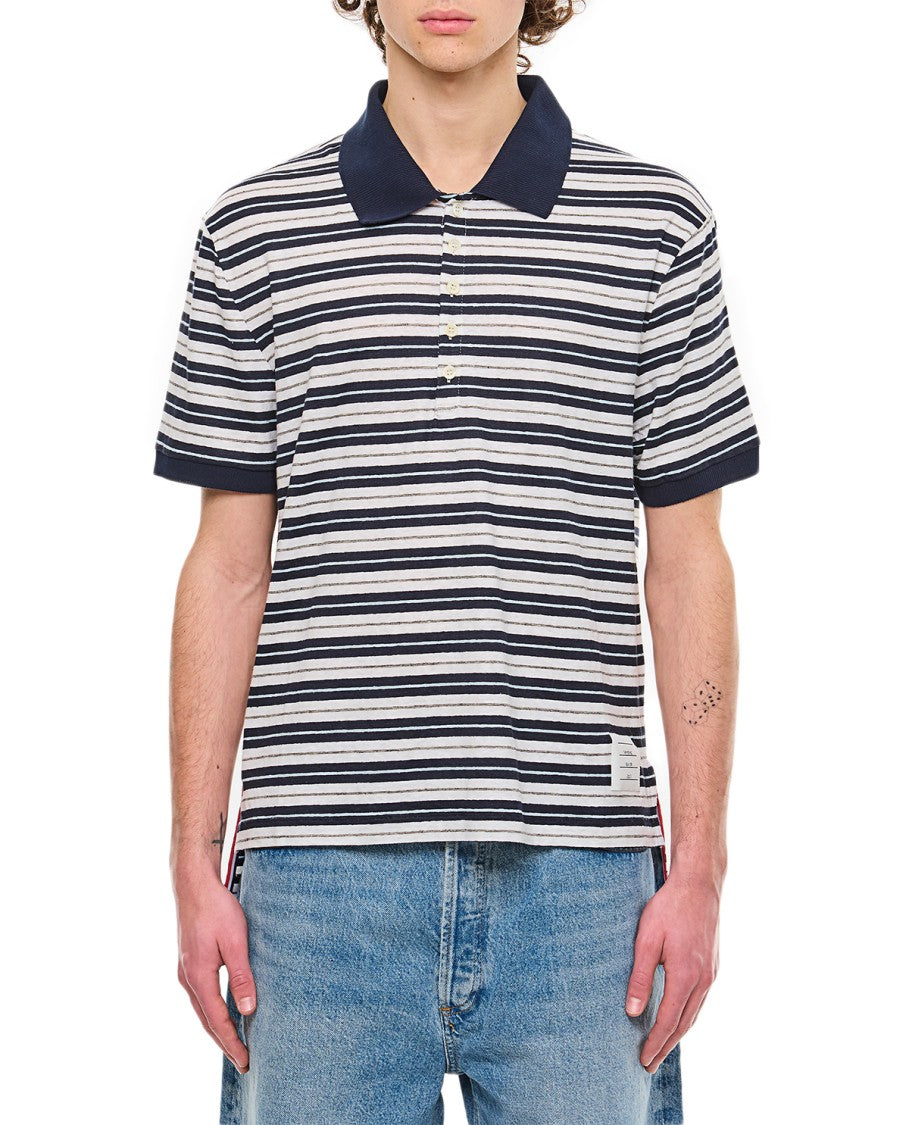 Linen Striped Polo