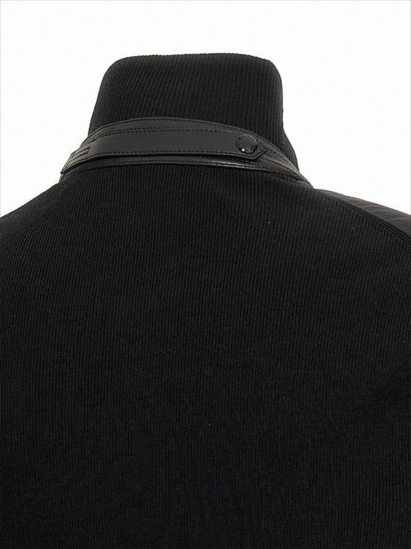 Padded Front Jacket With Ribbed Knit Detailing
