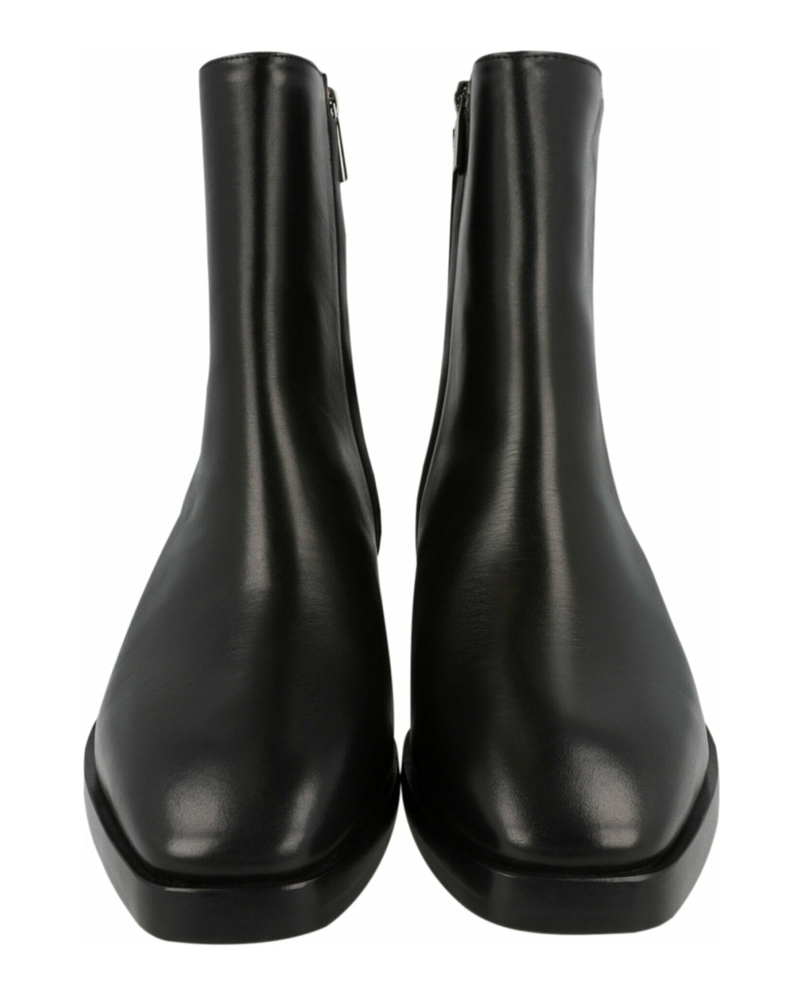 Fuerte Leather Ankle Boots with Silver-tone Zipper