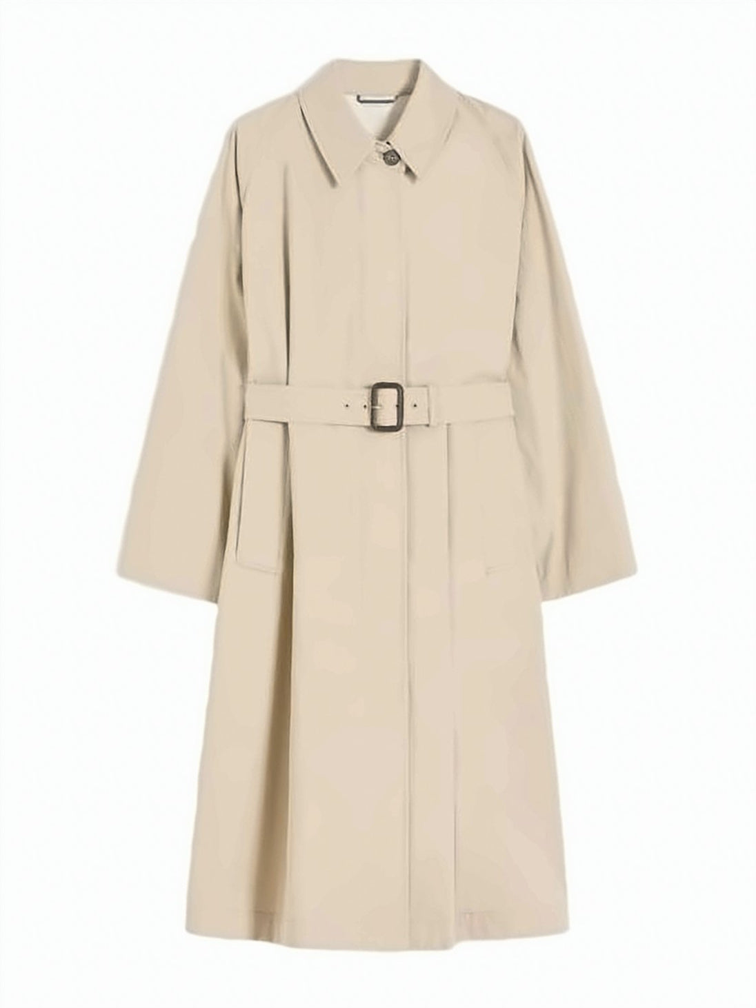 Knee-Length Coat with Belted Waist