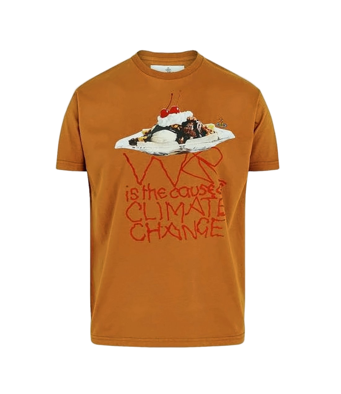 Graphic Print Short-Sleeved T-Shirt with Dessert Illustration