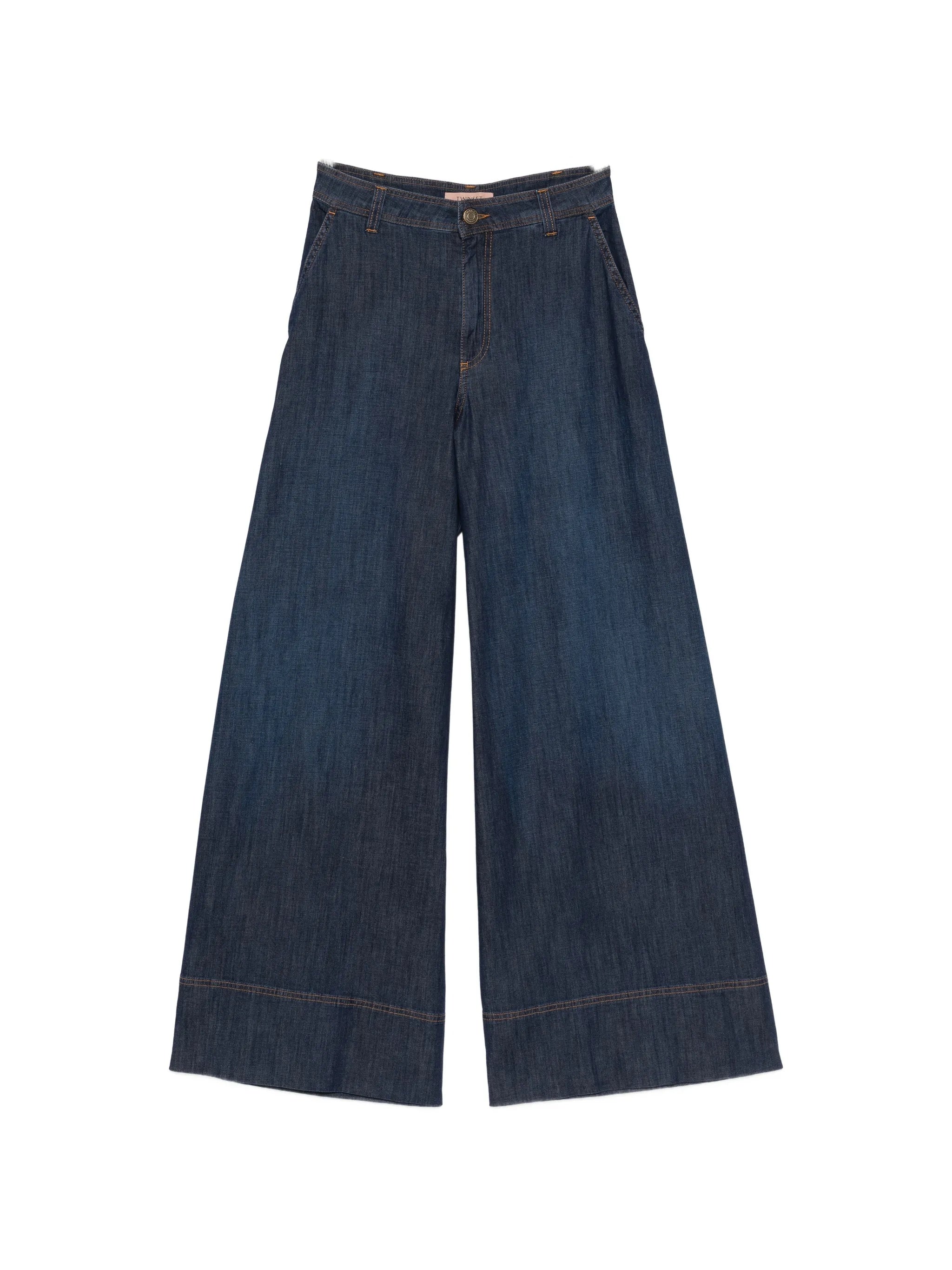Dark Pantalone Wide-Leg Denim Jeans