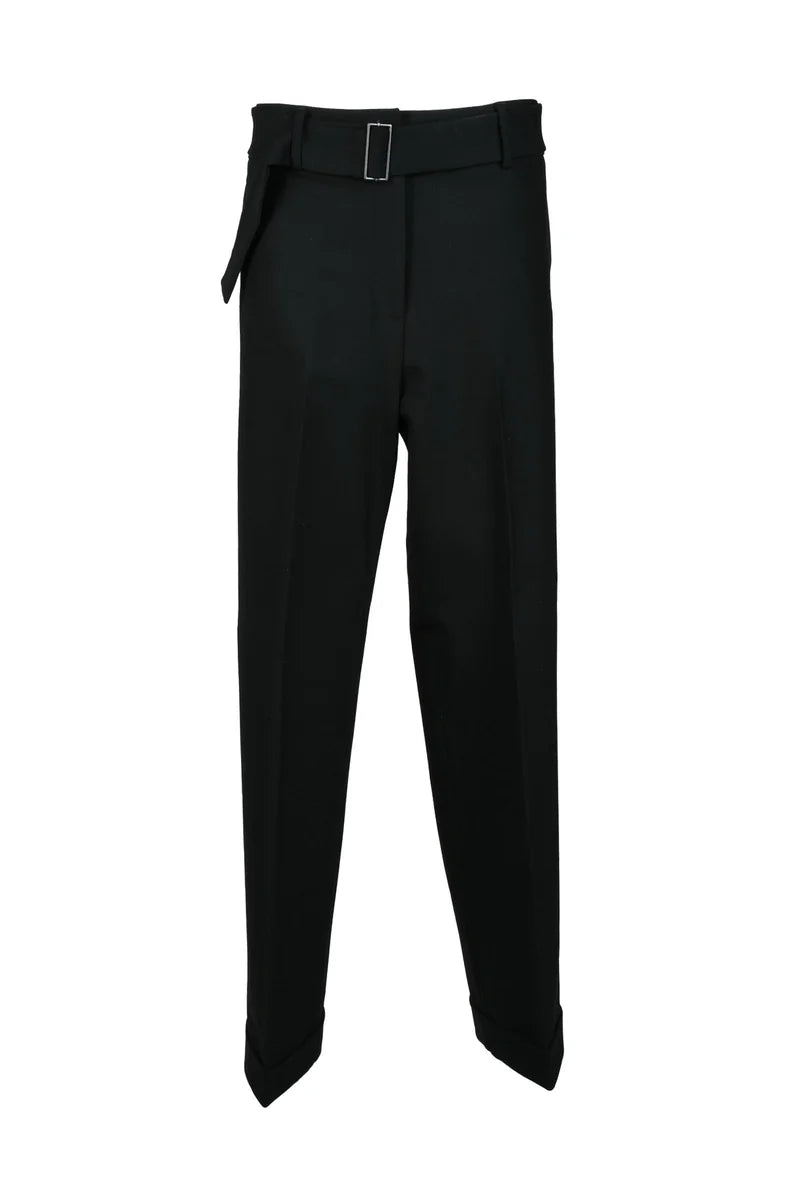 Wool Stretch Trousers - Black