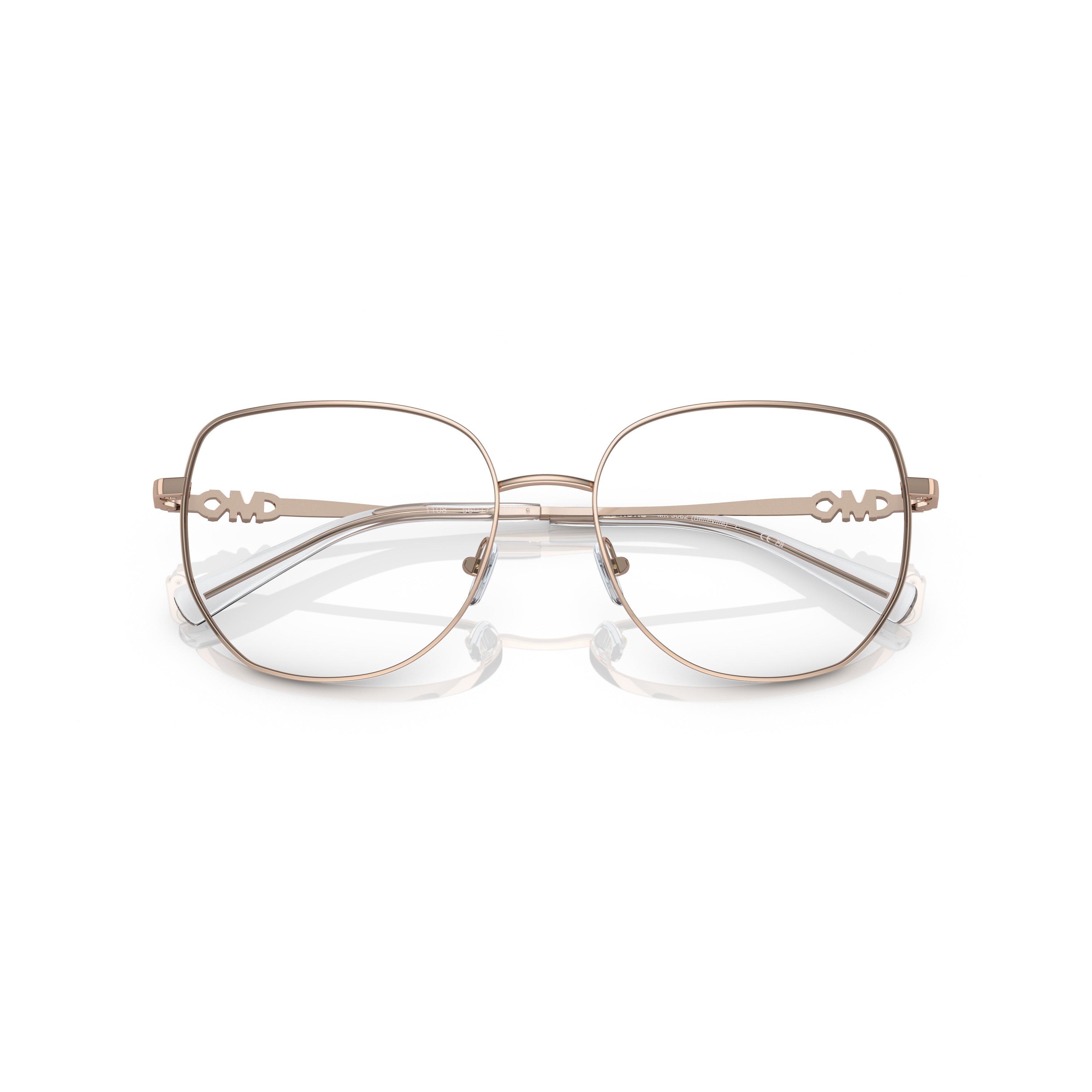0mk3062 Square Thin Metal Frame Eyeglasses with Cut-Out Temples