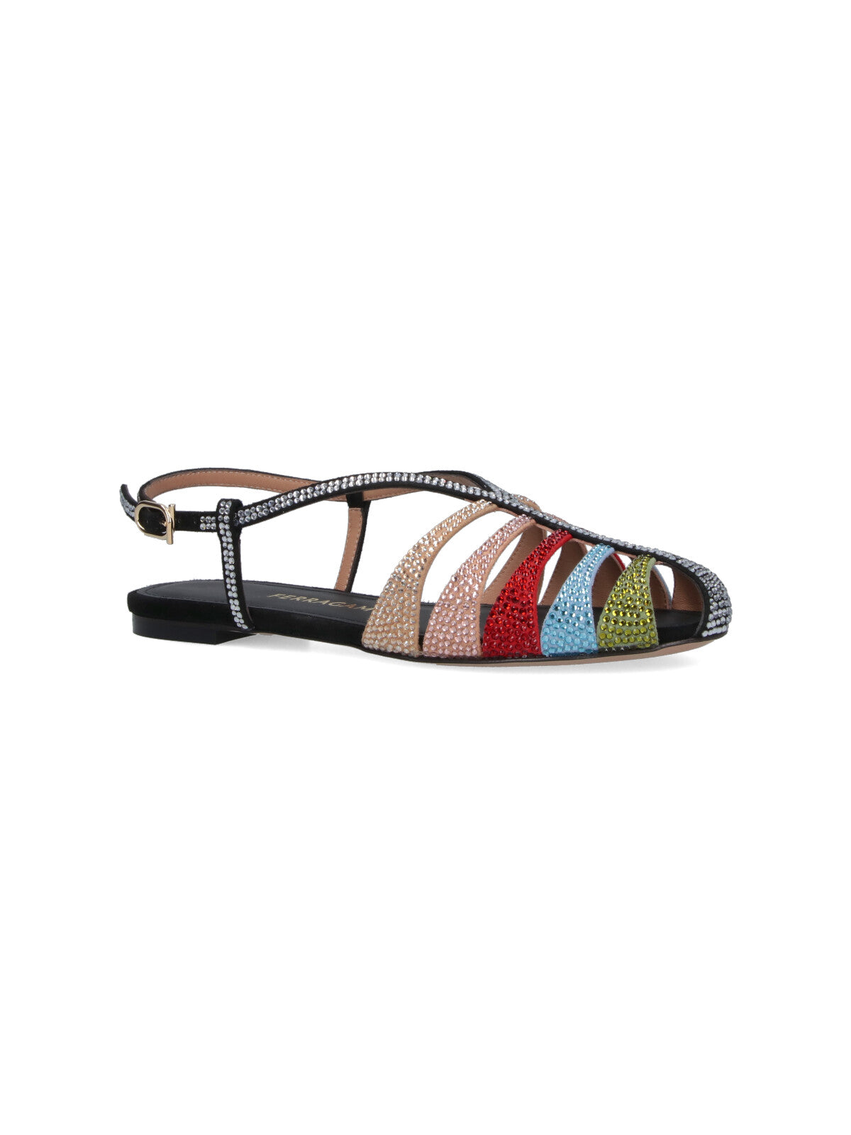Playful Multicolour Strappy Sandals with Flat Sole