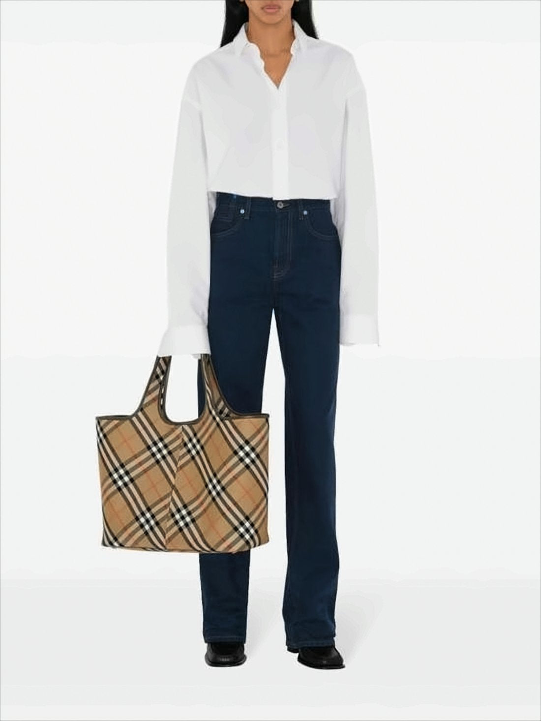 Classic Check Pattern Cotton Tote Bag