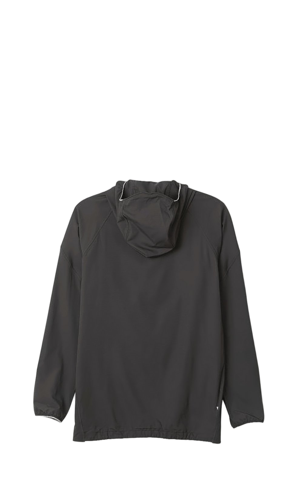 Minimalist Black Hooded Jacket with Zipper Closure