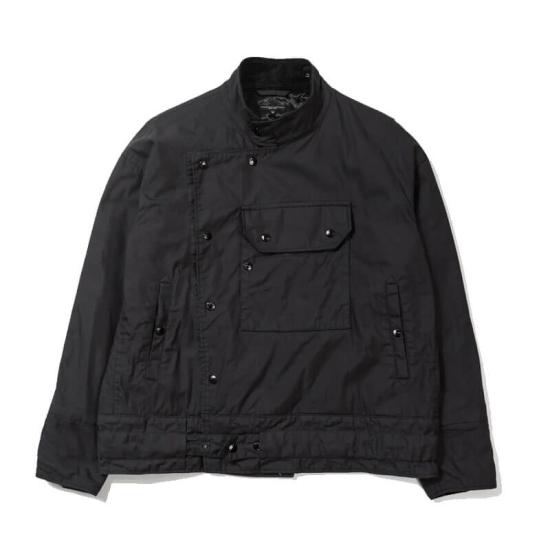 Asymmetrical Black Jacket With High Collar And Adjustable Hem