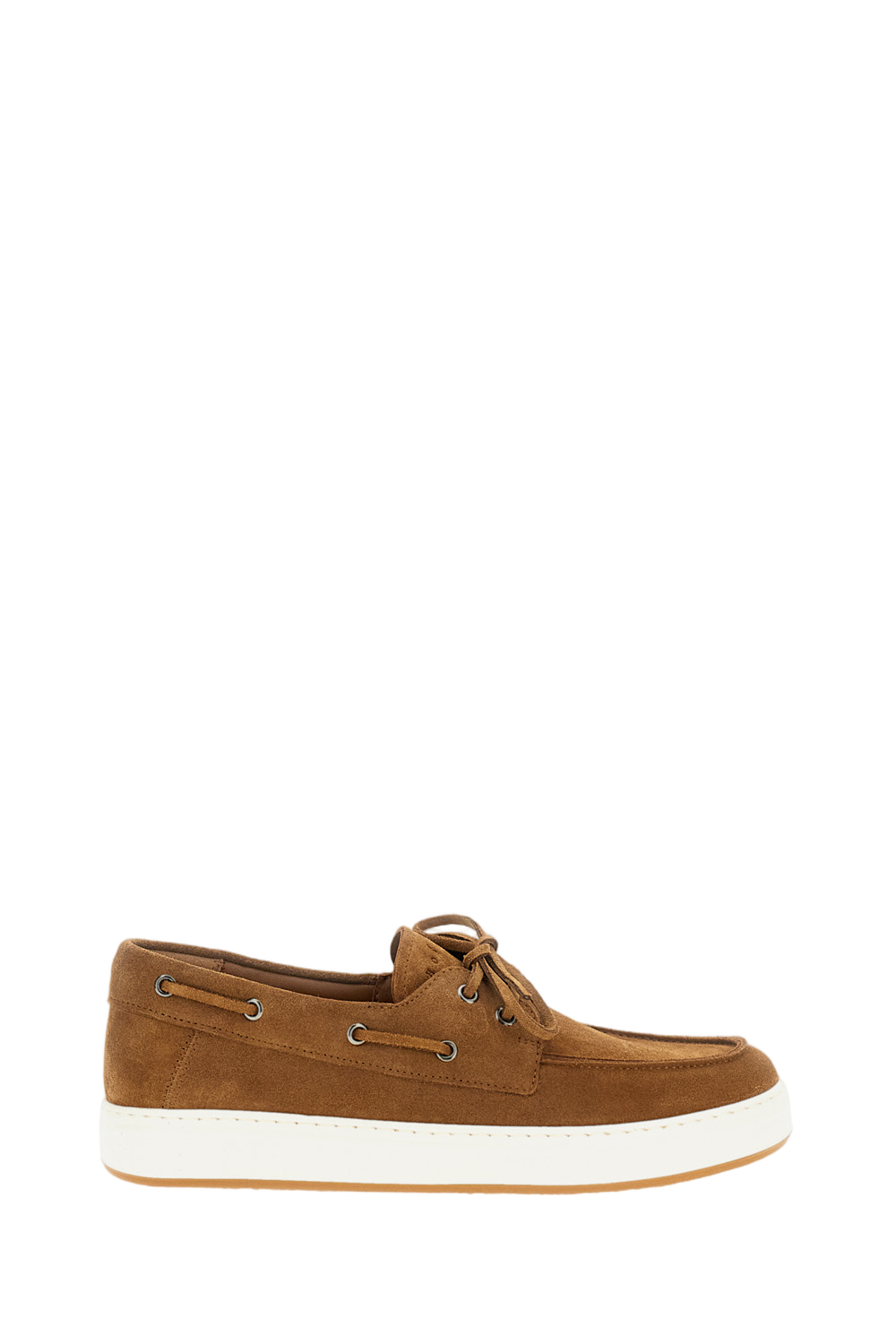 Brown Suede Sneakers with Leather Laces