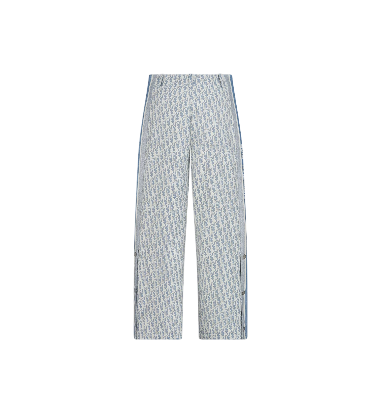 White Straight-Leg Monogram Pattern Ski Pants