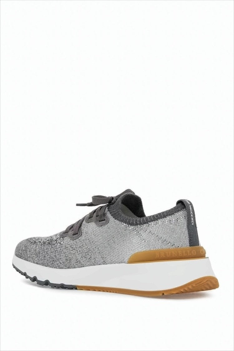 Gradient Knit Sneakers with Lace-up Front
