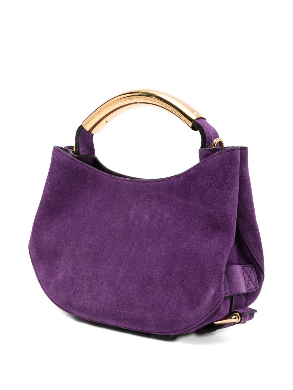 Violet Suede Curved Base Top Bag