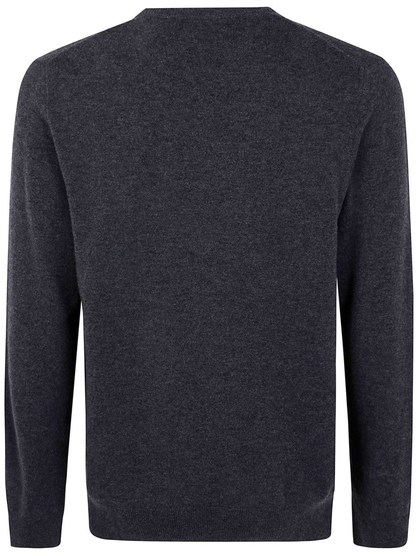 Sweter wełniany z logo – szary