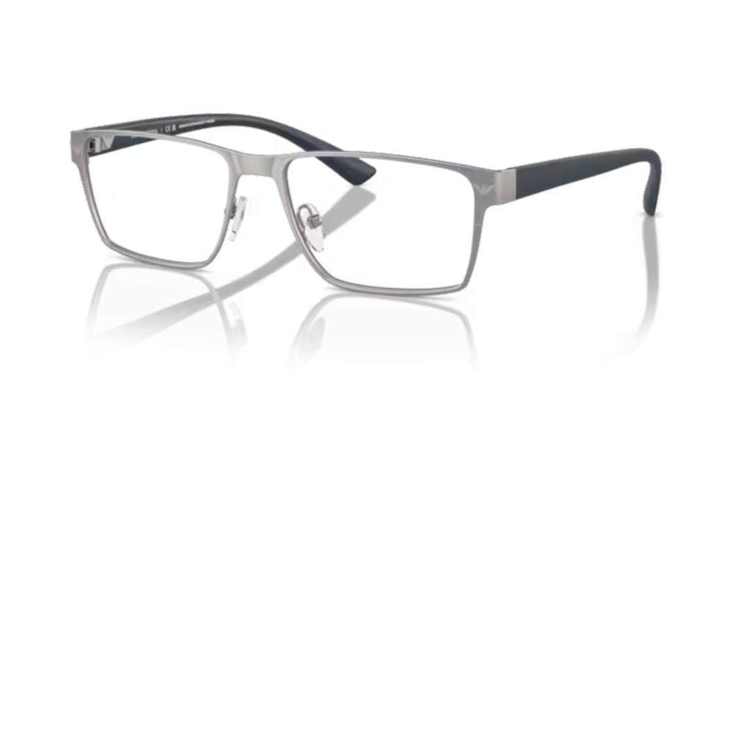 1157 Vista Rectangular Metal Eyeglass Frames with Matte Silver Front