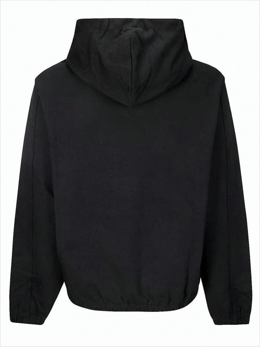 Cropped Black Hoodie with Relaxed Fit