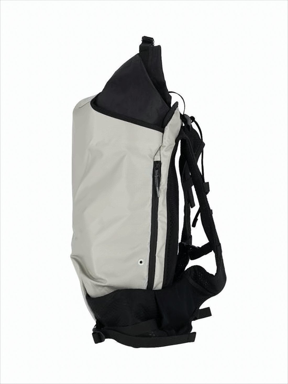 Grey Roll-Top Backpack With Functionality