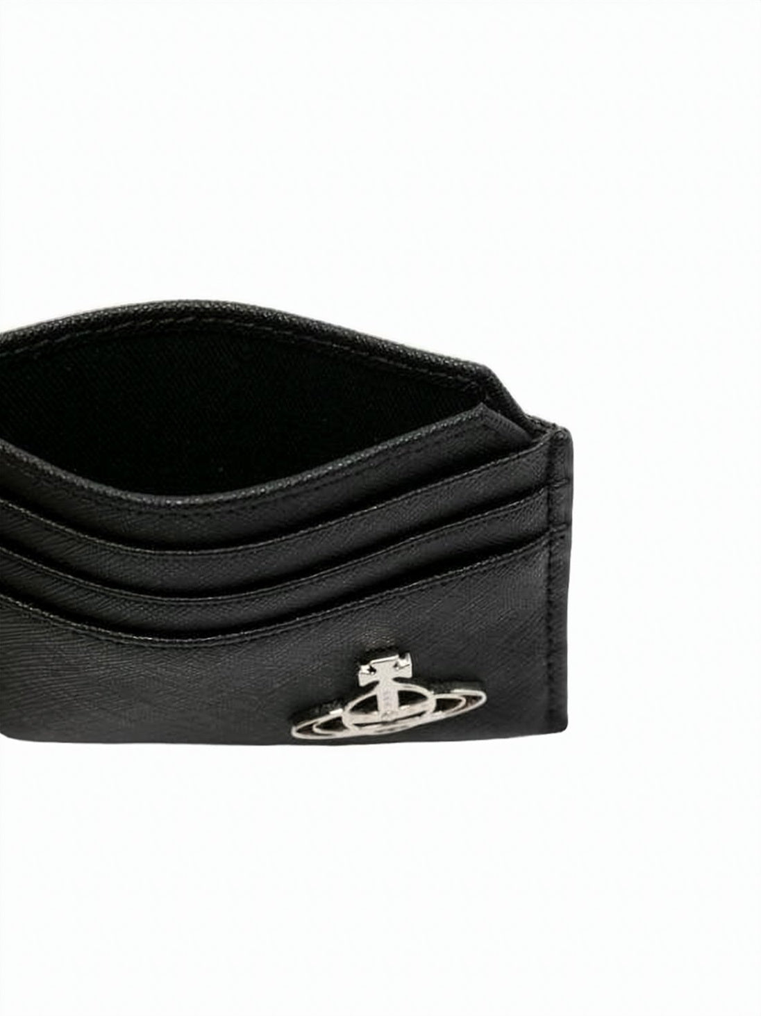 Textured Leather Cardholder with Metallic Emblem