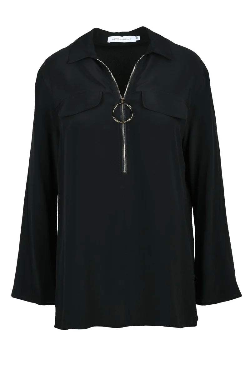 Acetate Silk Shirt - Black