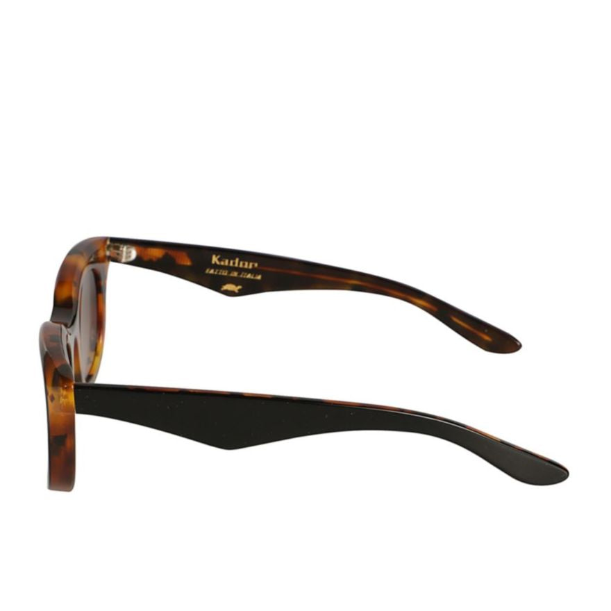 Joya Bold Rectangular Tortoiseshell Sunglasses with Brown Lenses