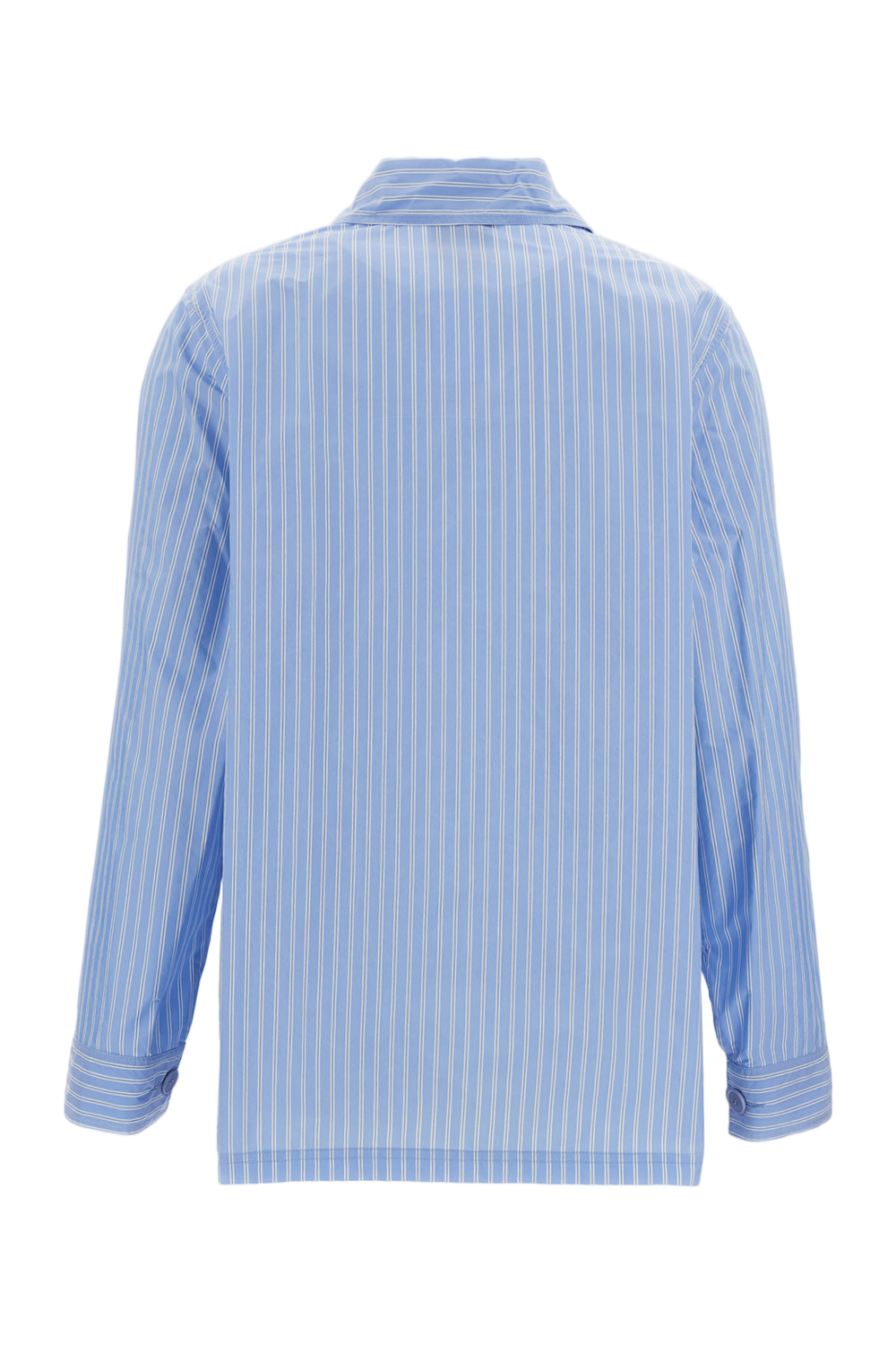 Light Blue Striped Jacket with Classic Collar