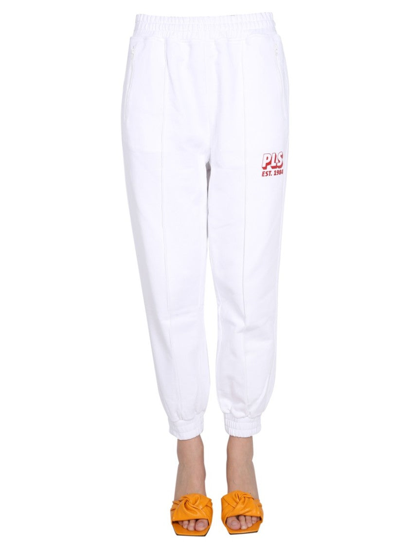 Relaxed-Fit White Track Pants