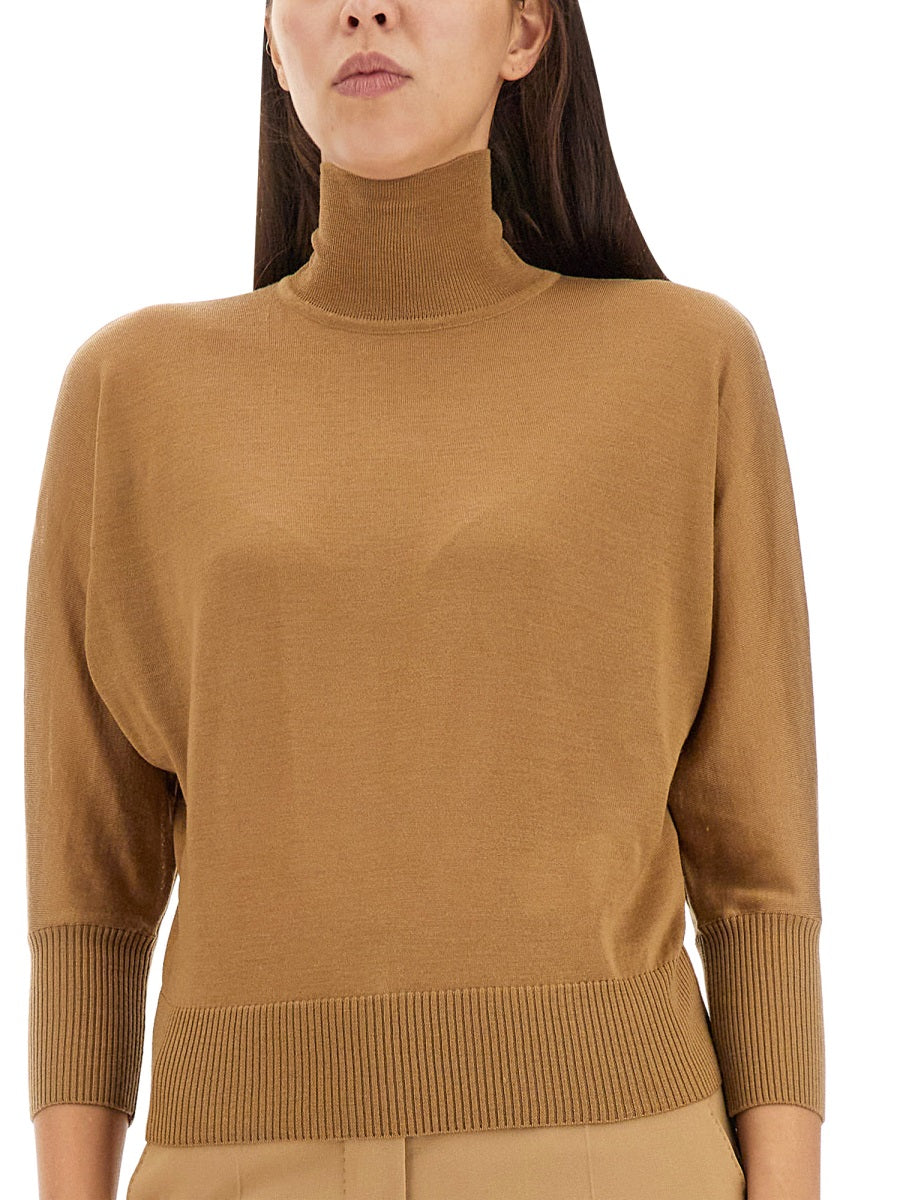 High Neck Virgin Wool Sweater with Regular Fit